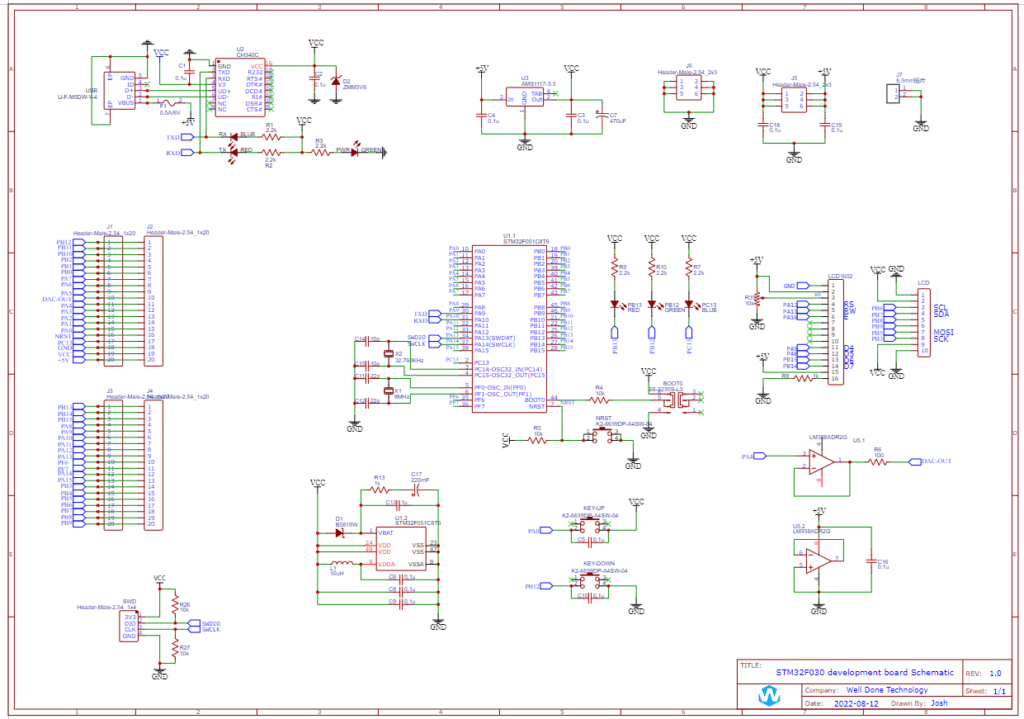 STM32F030 development board Schematic