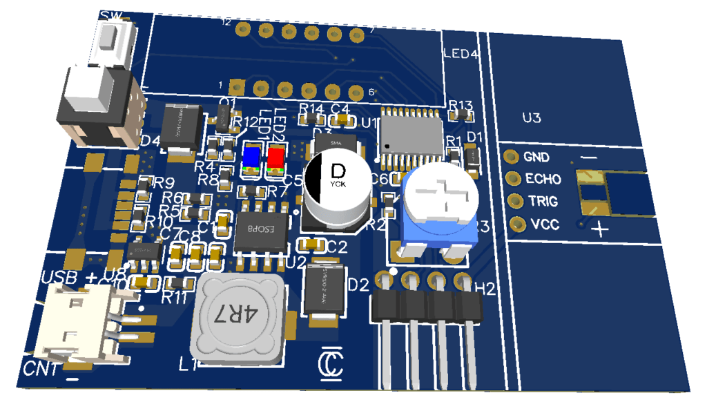 PCB 3D for Ultrasonic rangefinder