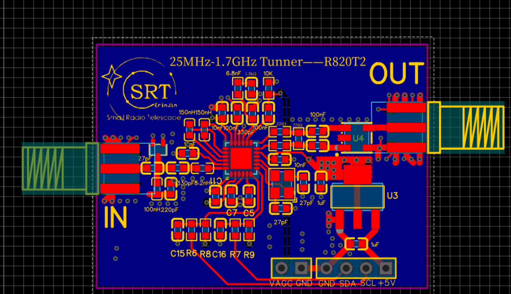 pcb layout of 1420MHz tuner