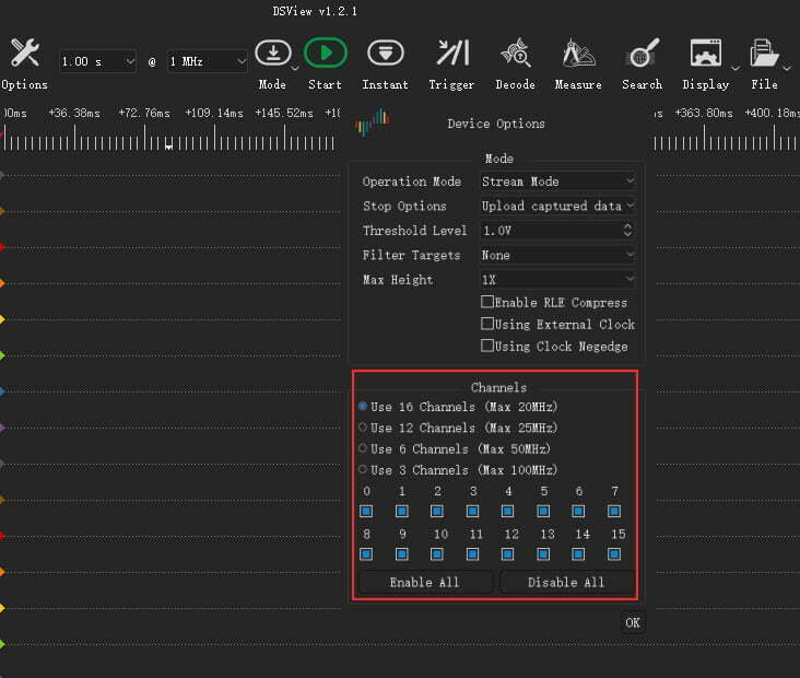 DSView channel mode