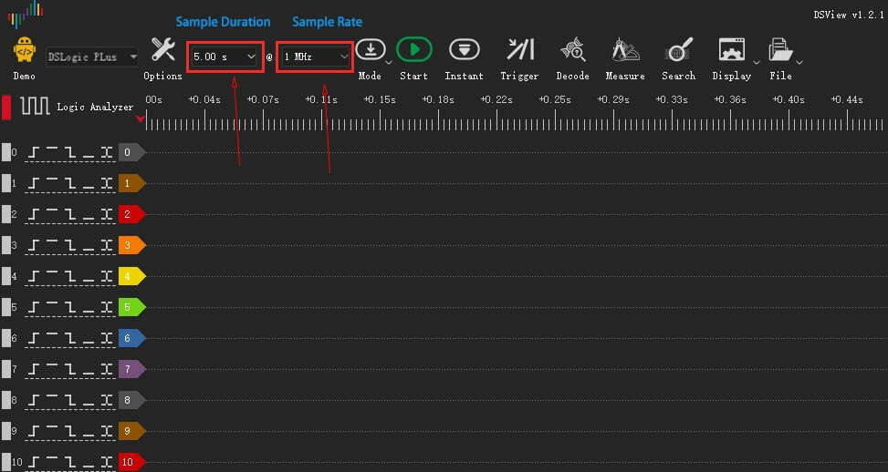 DSView Sample Duration & Rate