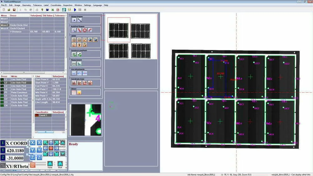 measure the diameters of the pads and vias