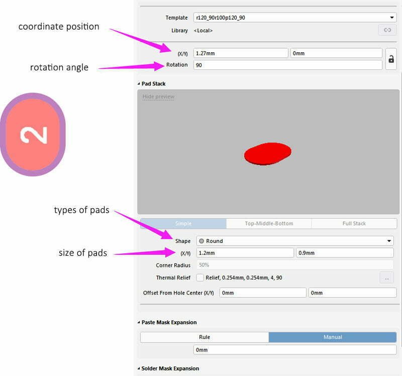 pad parameter settings