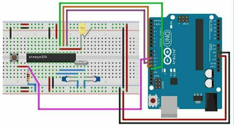 Connecting the Arduino board with the Atmega128 / 328