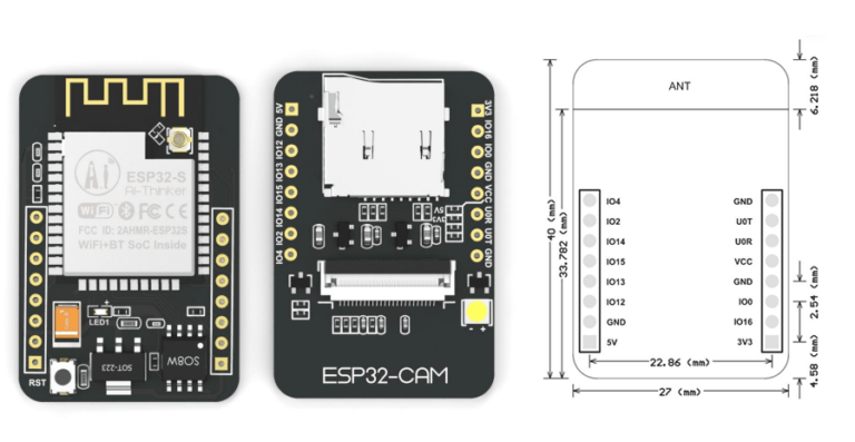 ESP32-CAM camera development board