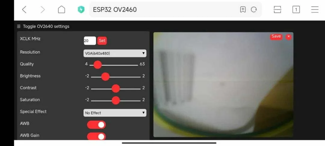 ESP32-CAM module taking photogram