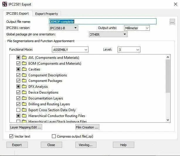 Export IPC-2581 Files in Allegro PCB Designer