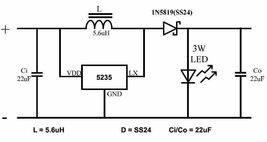 an example of flashlight schematic diagram