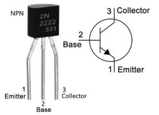 2N2222A Pinout and Symbol