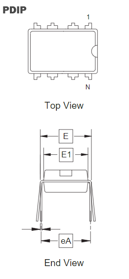 ATtiny13 Packaging 8-lead PDIP