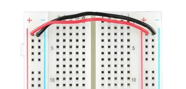 Connect the Power Channels on both Sides of the Breadboard by Jumper Wires