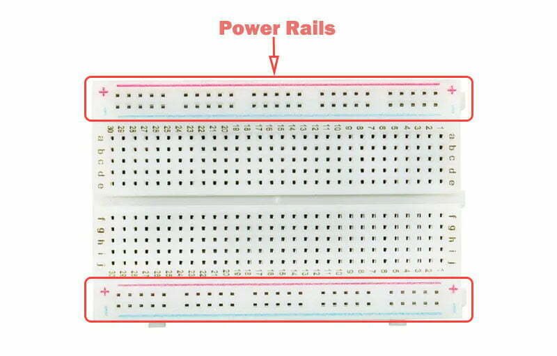 Power Rails of a Bread Board