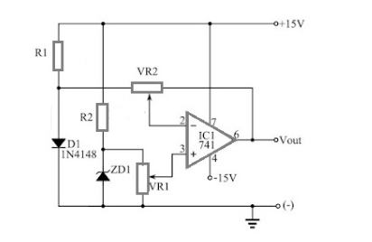 1N4148 Diode Circuit Diagram Applied on Temperature Sensor