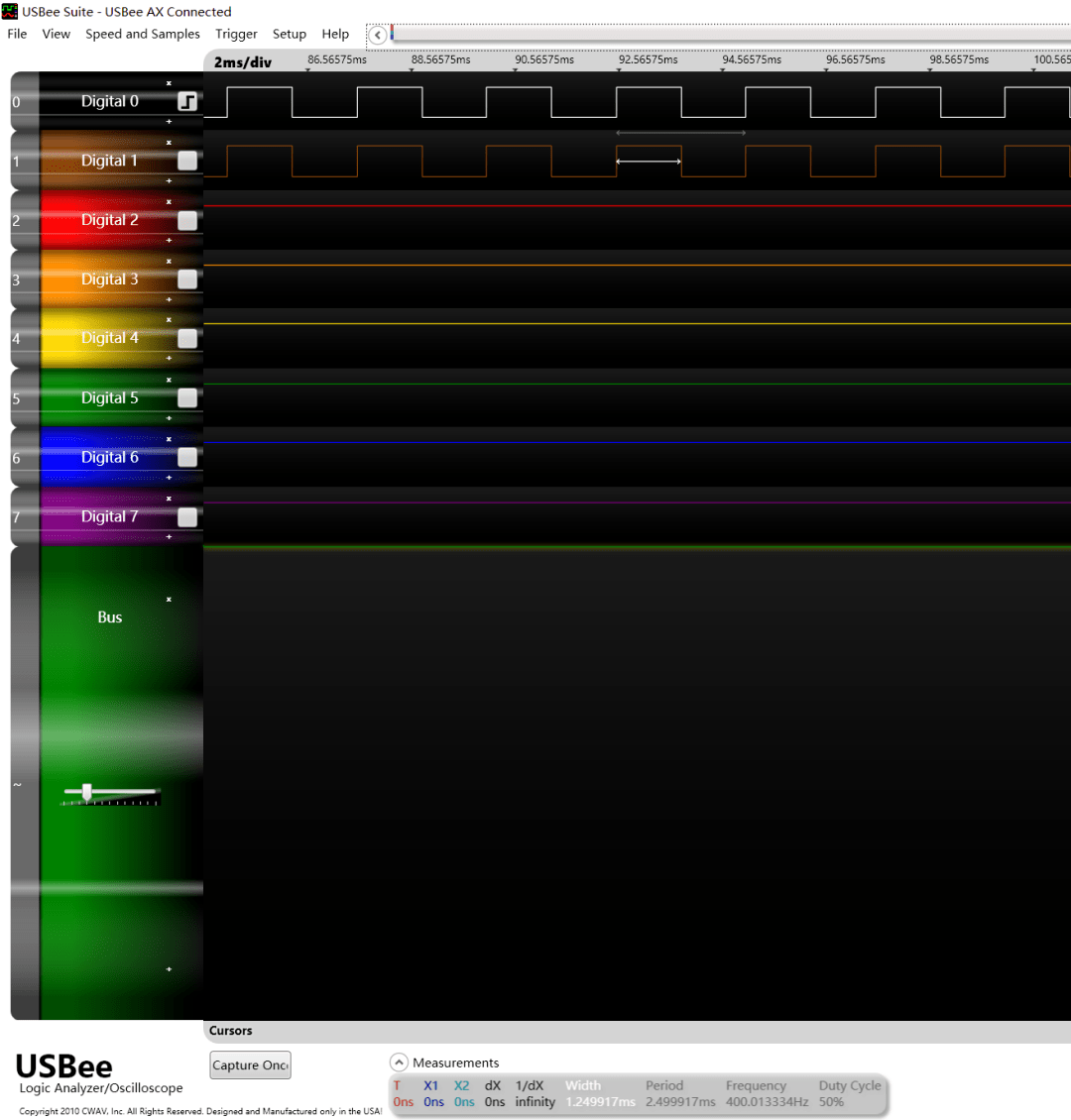 Analyzing the pin level changes of MC3172 microcontroller using a logic analyzer