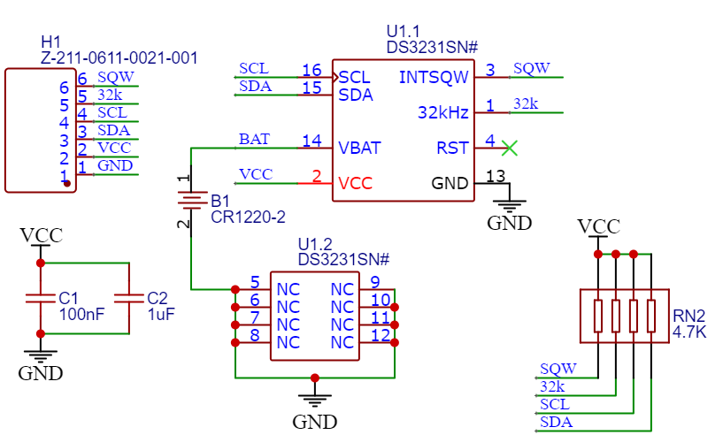 DS3231 RTC Chip Schematic Diagram