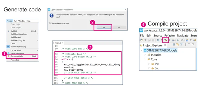 Generate Code and Compile Project