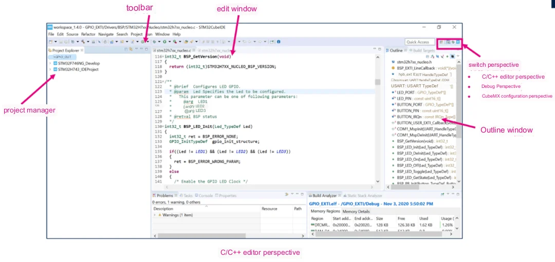 STM32CubeIDE Perspective