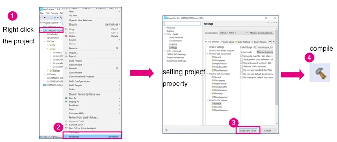 STM32CubeIDE project property configuration