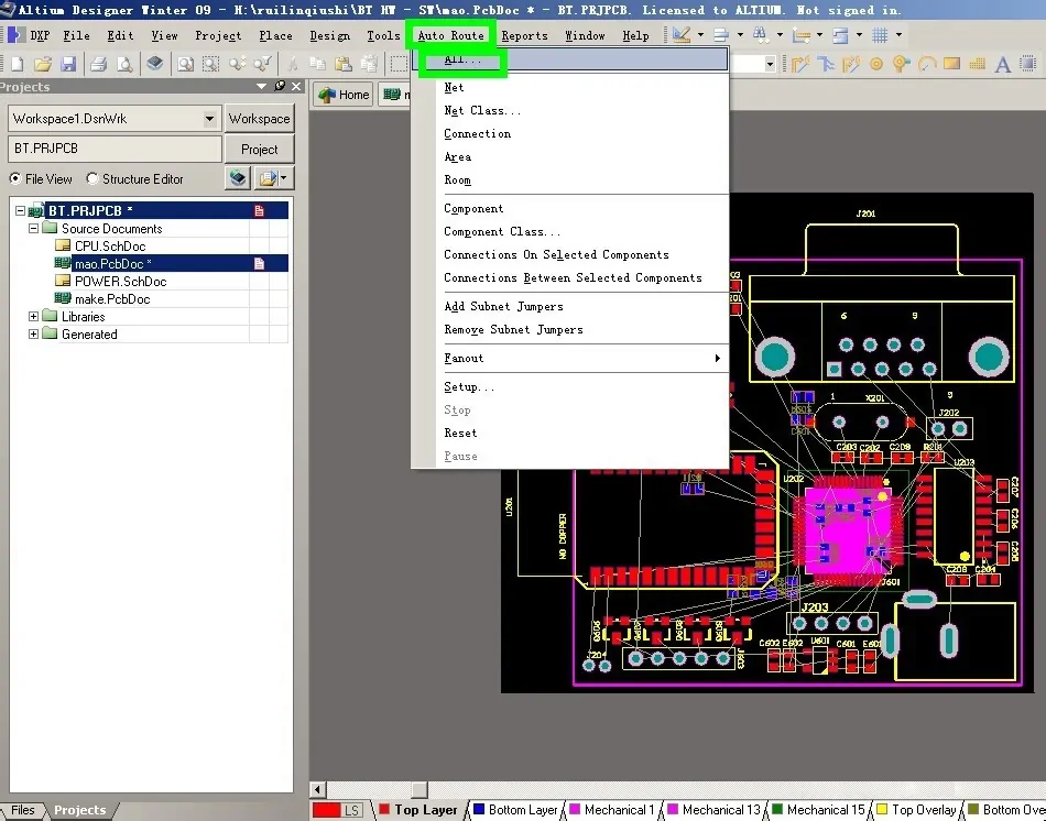 Prepare to Auto Route PCB