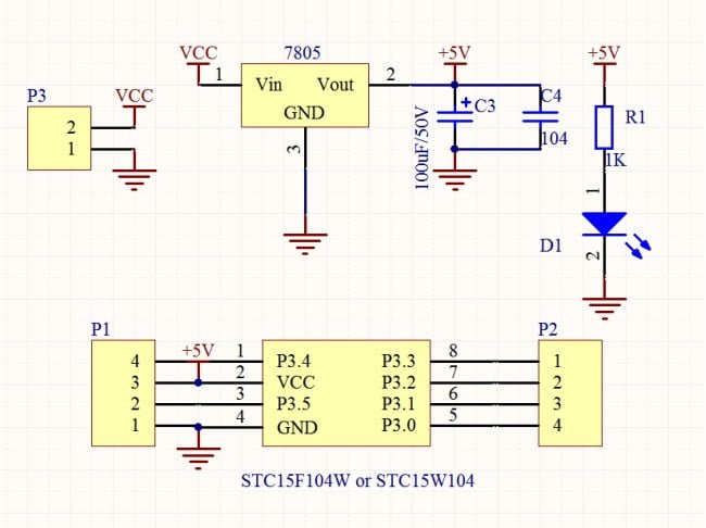 STC15W104 Schematic Diagram