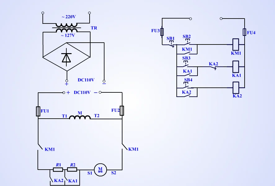 Schematic Diagram of DC Motor Speed Control by Resistance