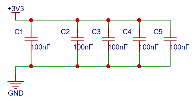 Decoupling circuit schematic diagram of STM32F103C8T6 core board