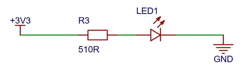 STM32F103C8T6 core board power indicator circuit schematic diagram