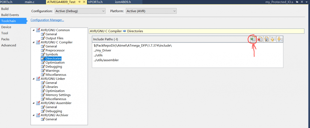 Set header file path