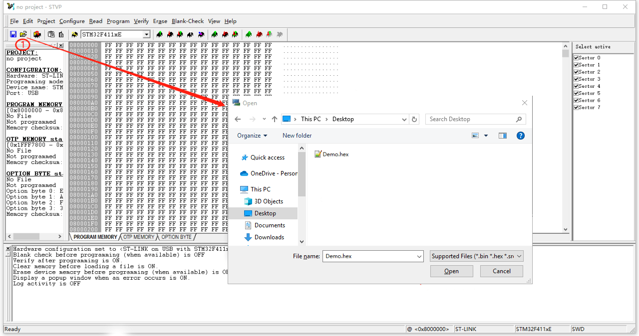 Upload the Files to ST Visual Programmer