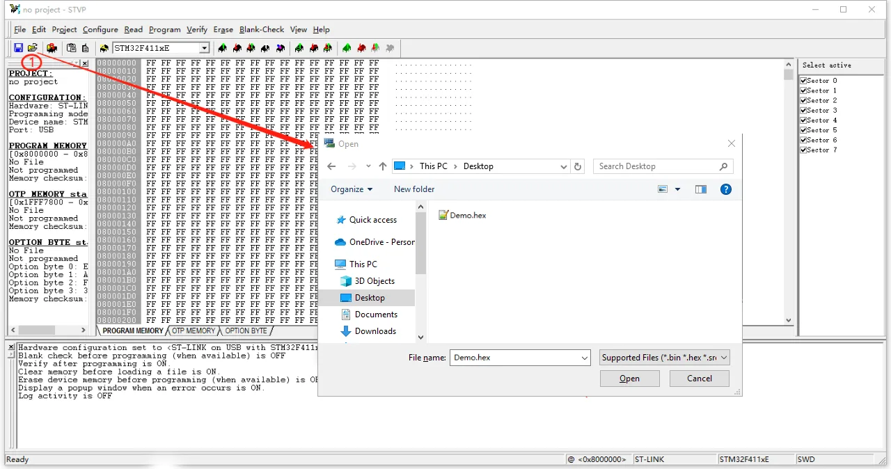 ST Visual Programmer 3 Upload the Files to ST Visual Programmer