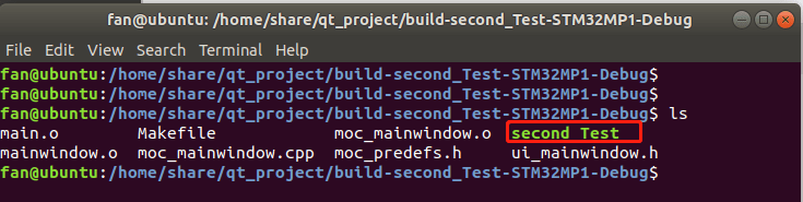 Build second test STM32MP1 Debug