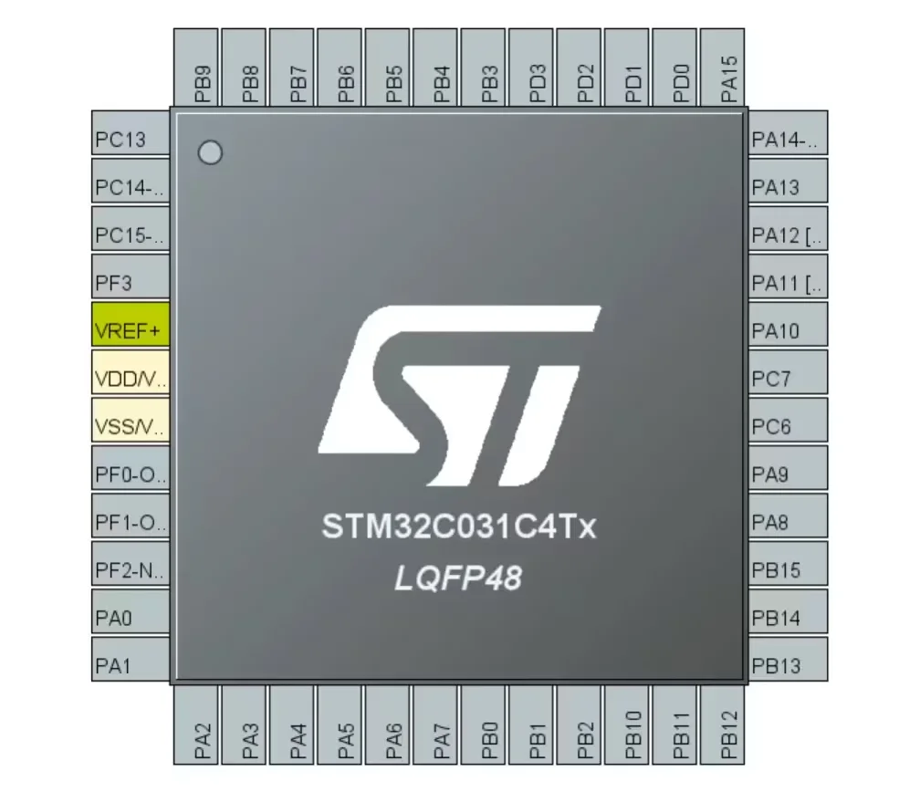 STM32C031 LQFP48 Pinout