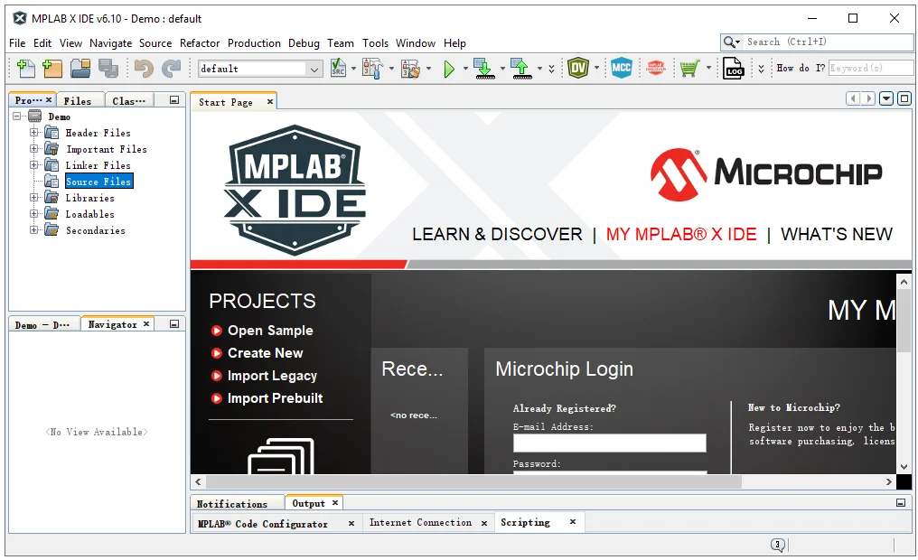 Project Menu on MPLAB X IDE