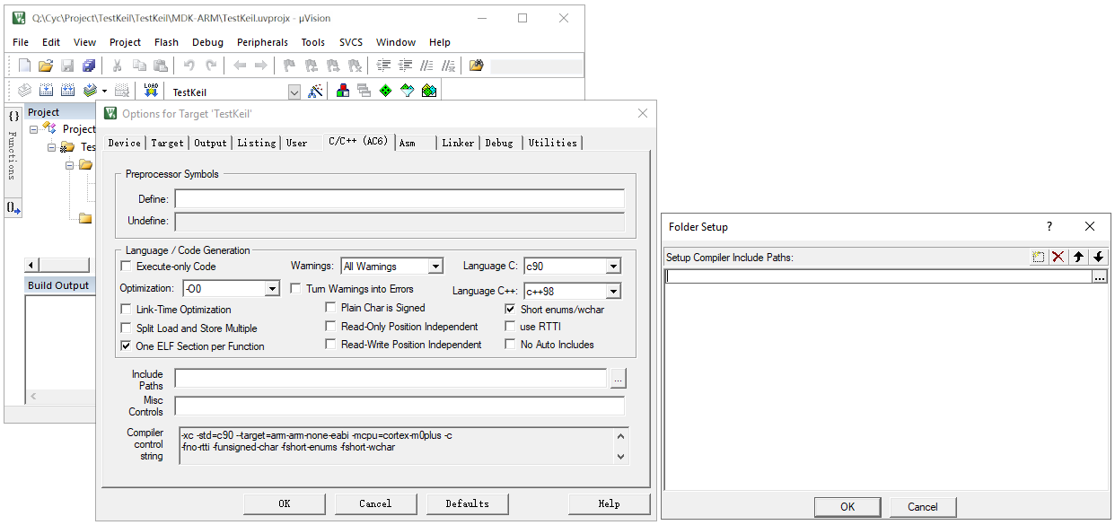 Specifying the .h File Path of the Target Project