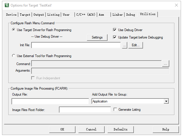 Use Debug Driver for Target Project