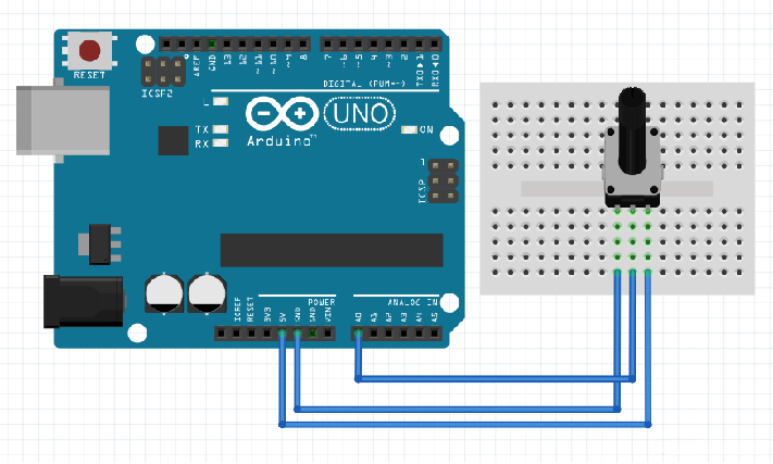 Connect potentiometer with Arduino board