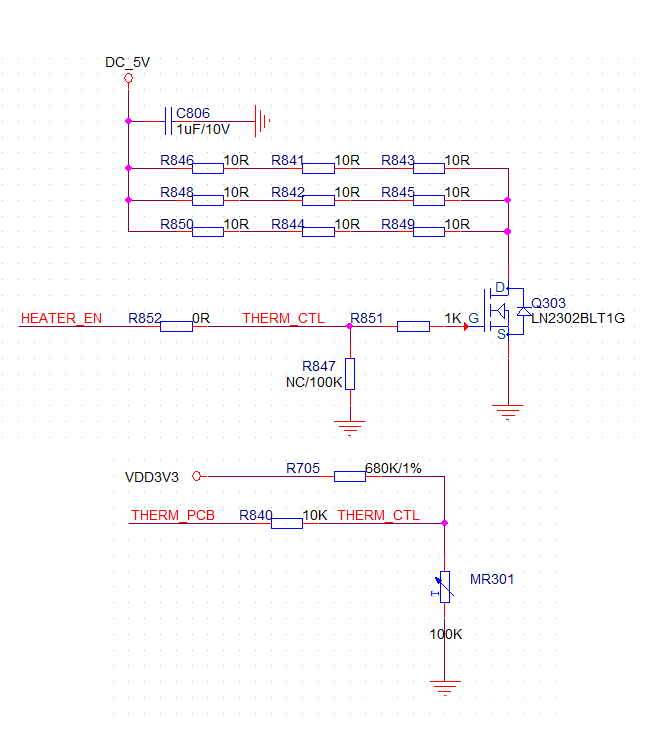 NTC temperature control schematic diagram