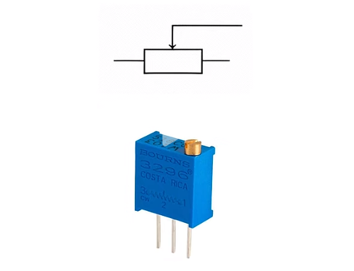 Potentiometer symbol in circuit schematic