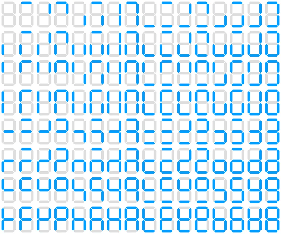 128 variations of 7 segment display