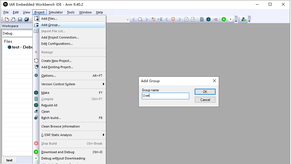 Add Project Group for STM8S105K4