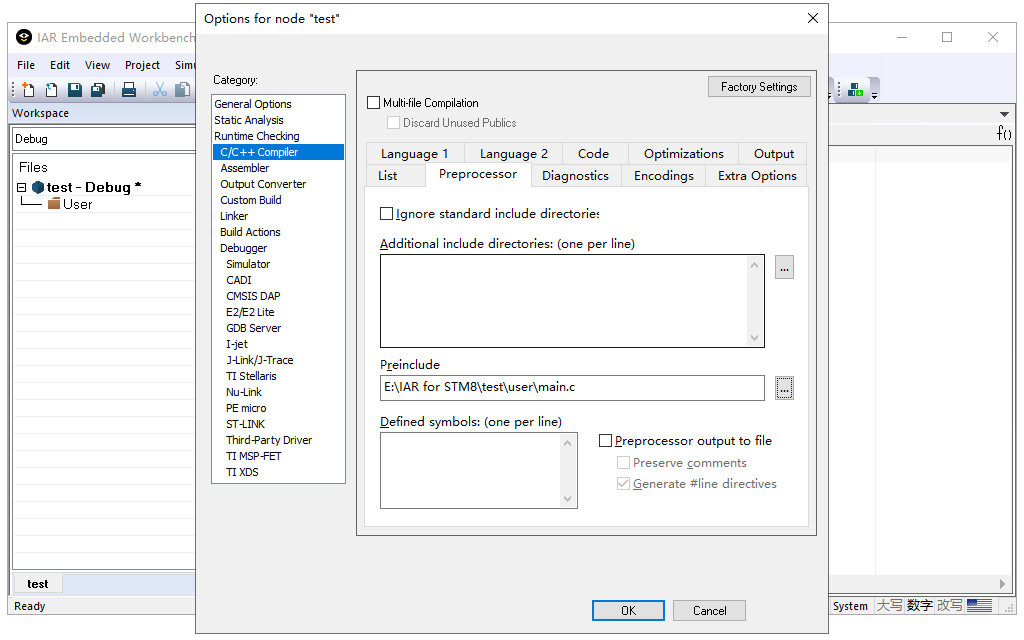 Configure include path in CC Compiler Preprocessor