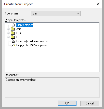 Create a new project on IAR Embedded Workbench IDE