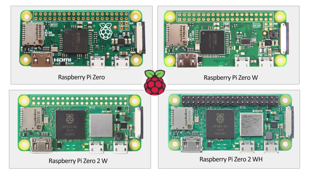 Raspberry Pi Zero Zero W Zero 2 W and Zero 2 WH Boards