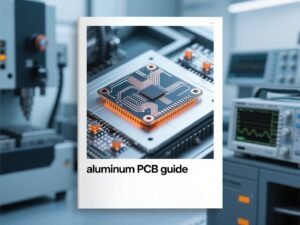 IC Reverse Engineering 26 Cover of an aluminum PCB guide featuring a close up of an aluminum printed circuit board with industrial equipment in the background