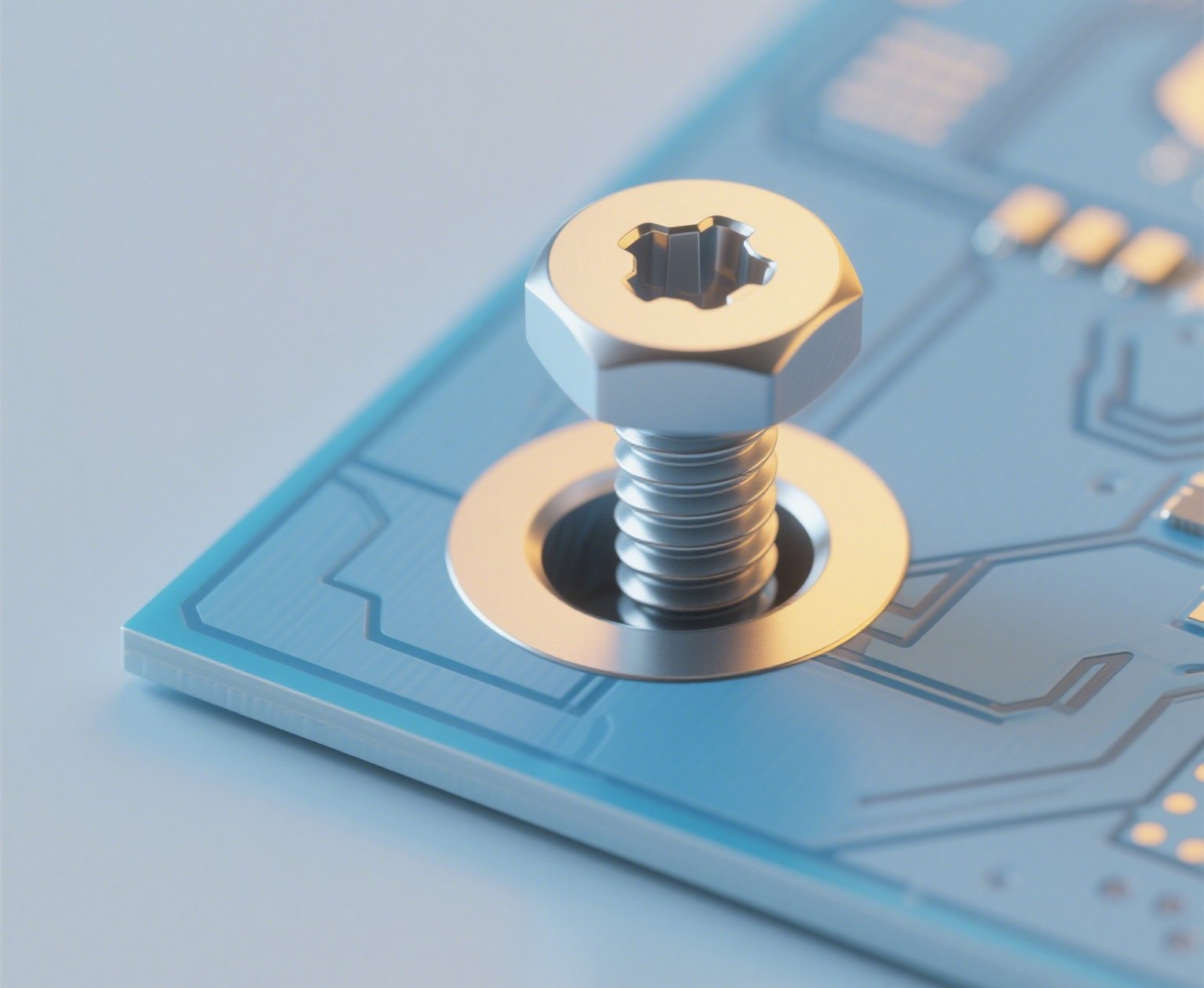 Counterbore vs Countersink 1 Socket head cap screw in a stepped counterbore on a PCB head slightly protruding