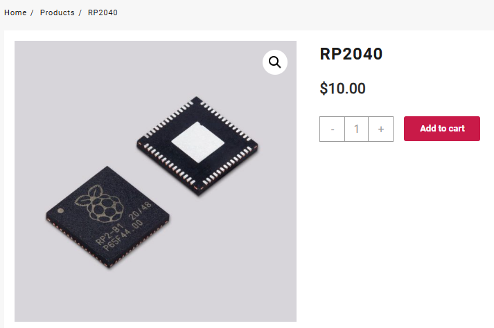RP2040 - Raspberry Pi's Microcontroller Breakdown 1 An image showing the RP2040 microchip for sale priced at 10.00