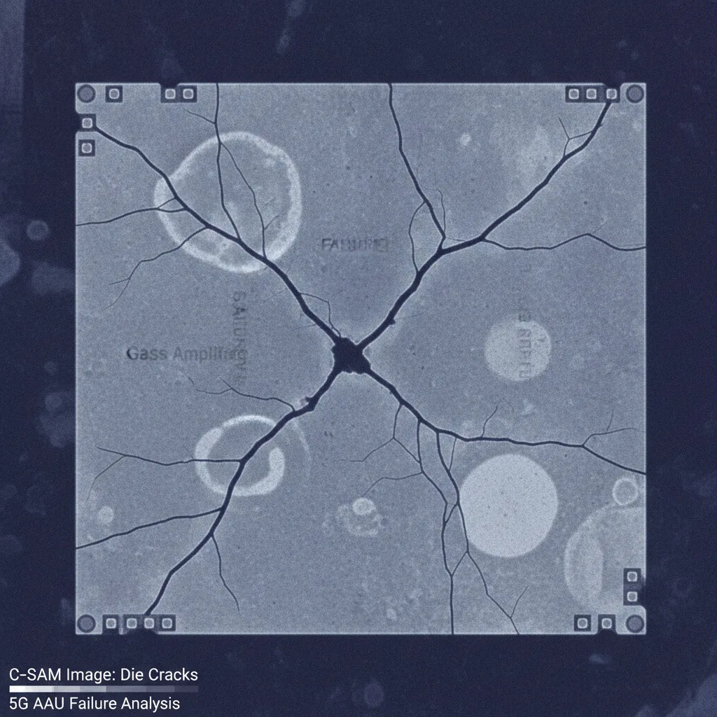 IC-Fehleranalyse 2 Acoustic microscopy evidence of semiconductor package cracking
