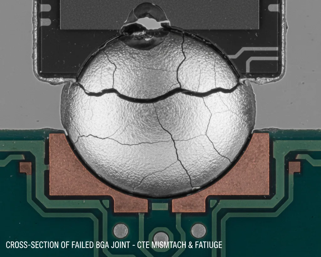 IC-Fehleranalyse 7 Cross-section of a failed BGA solder joint