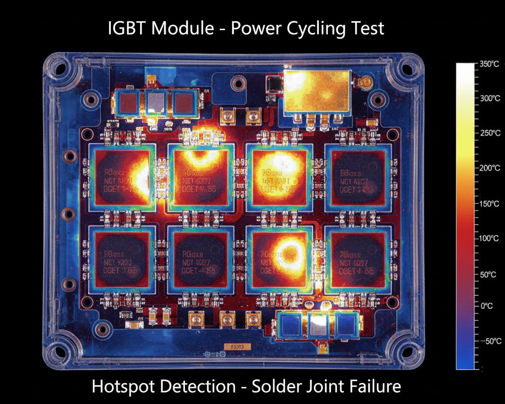 Thermal image showing hotspots in IGBT module