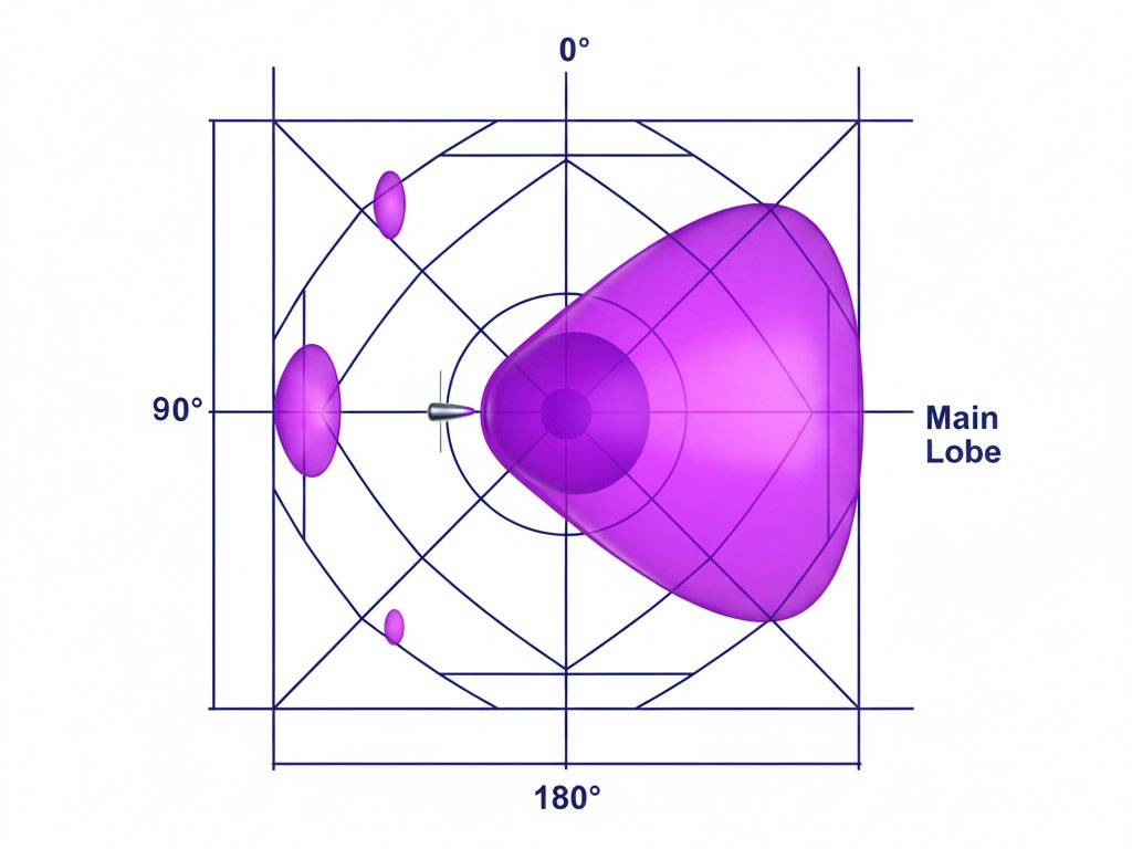 3D visualization of antenna radiation patterns and directional gain lobes for RF design